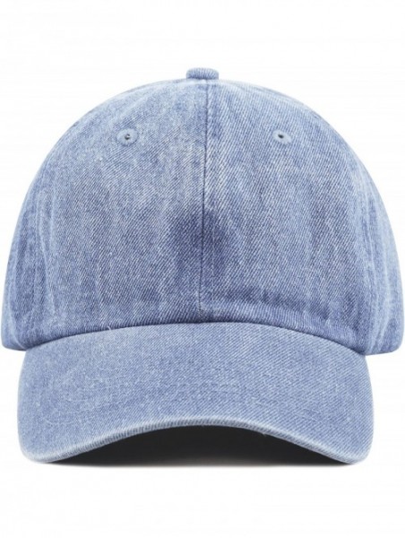 Baseball Caps Unisex Blank Washed Low Profile Cotton & Denim & Tie Dye Dad Hat Baseball Cap - Denim Blue - C512FN9S90R $15.73