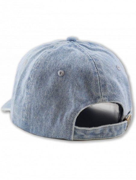 Baseball Caps Unisex Blank Washed Low Profile Cotton & Denim & Tie Dye Dad Hat Baseball Cap - Denim Blue - C512FN9S90R $15.73