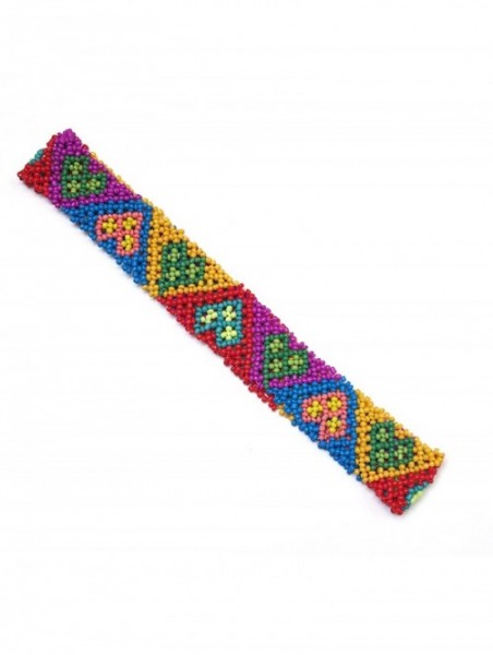 Headbands Native American Pattern Elastic Stretch Seed Bead Beaded Headband Hair Accessories (Red/Blue/Yellow Heart) - CE128D...