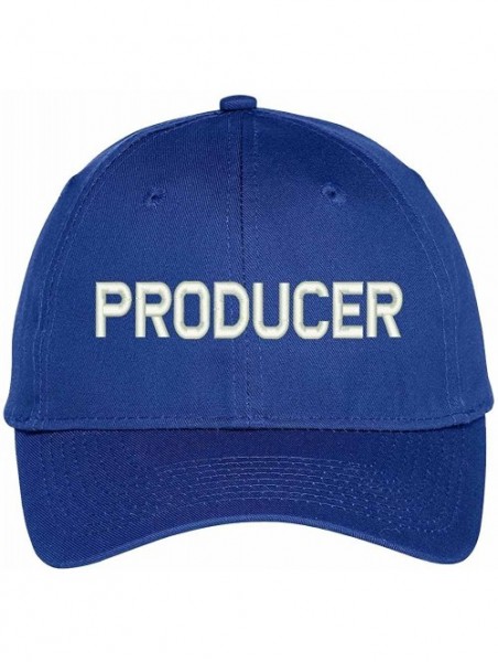 Baseball Caps Producer Embroidered High Crown Baseball Cap - Royal - CF12GZC23RL $24.56