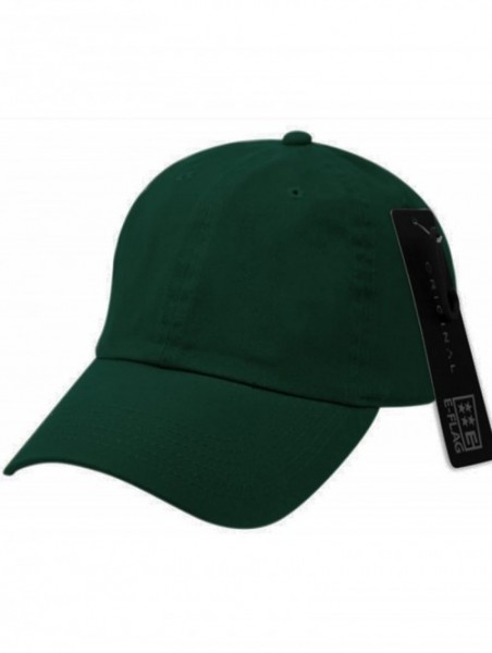 Baseball Caps Washed Low Profile Cotton and Denim Baseball Cap - Hunter Green - CR12O1Z0ULK $9.42