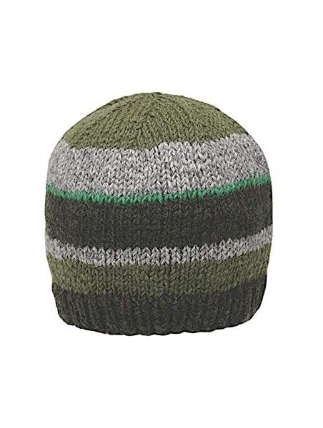 Skullies & Beanies Men's Warm Winter Wool Knit Eric Beanie - Ethical Fair Trade Production - Handmade in Nepal - Dark Green -...