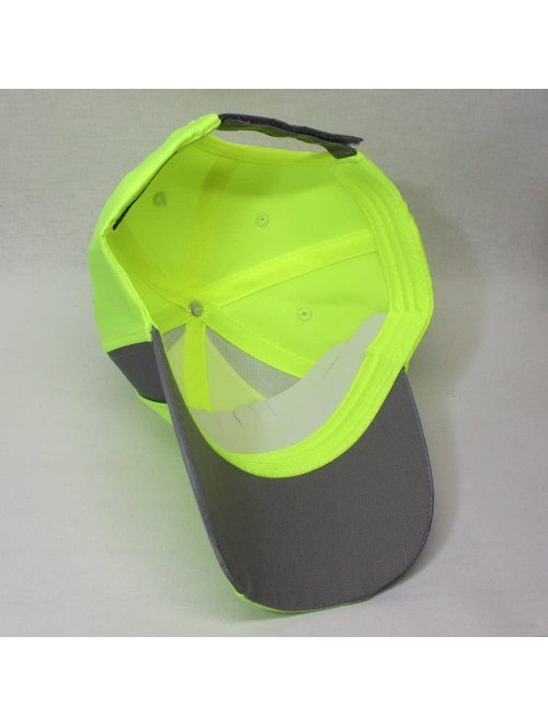 Baseball Caps Reflective High Visibility Piping Neon Polyester Twill Low Profile Baseball Cap - Neon Yellow/Ref.gray - C6186D...