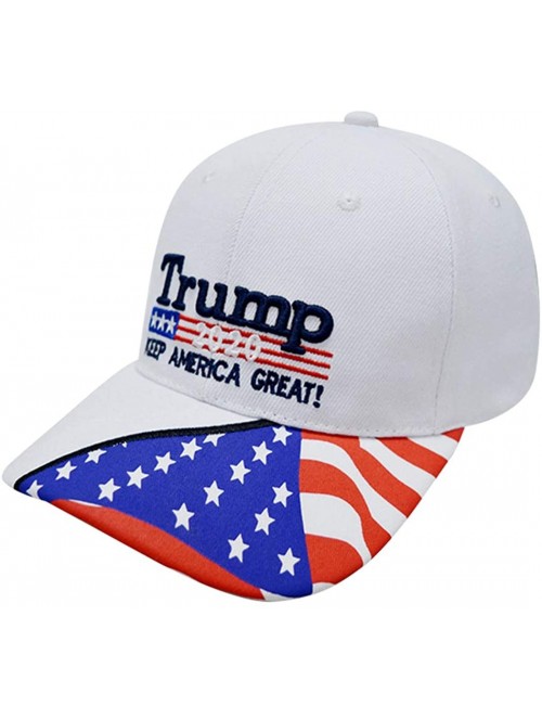 Baseball Caps Trump 2020 Hat & Flag Keep America Great Campaign Embroidered/Printed Signature USA Baseball Cap - White Flag -...