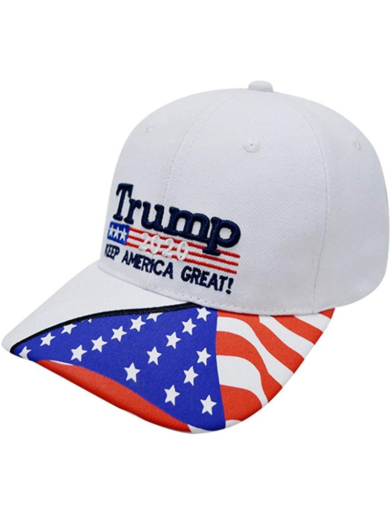 Baseball Caps Trump 2020 Hat & Flag Keep America Great Campaign Embroidered/Printed Signature USA Baseball Cap - White Flag -...