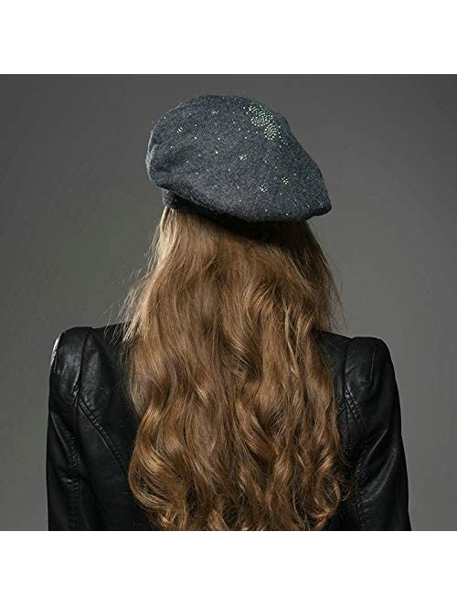Berets Merino Wool Berets for Women Girls- Classic Plain French Style Artist Hat Gift - Dark Gray - Clearance Sale - CP18YEOZ...