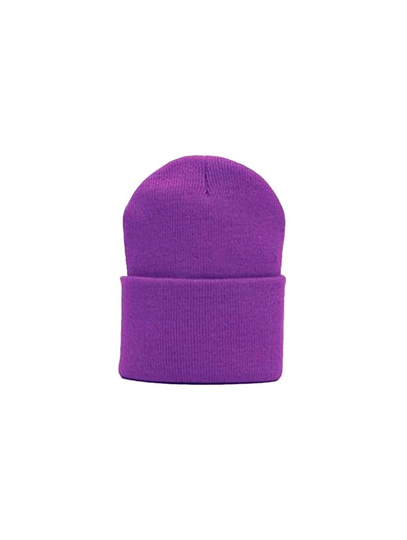 Skullies & Beanies Solid Winter Long Beanie (Comes in Many - Purple - CN112KF1CF7 $12.97