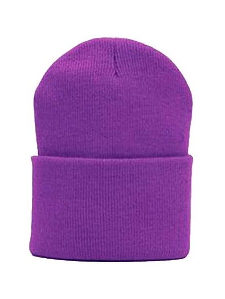 Skullies & Beanies Solid Winter Long Beanie (Comes in Many - Purple - CN112KF1CF7 $12.97