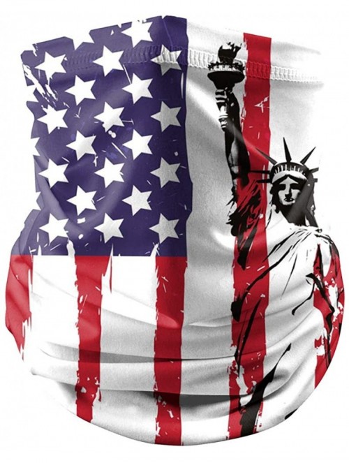 Balaclavas Bandanas Face Scarf Single Pack Print Unisex Headband Head Wrap - American Flag-09 - CU1983SZAYR $13.23