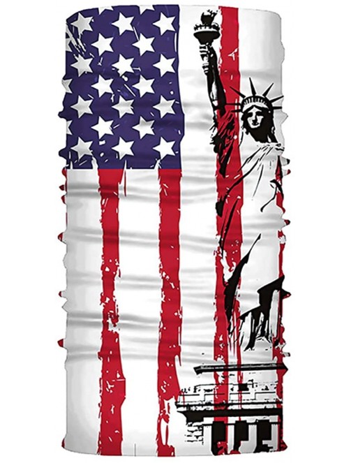 Balaclavas Bandanas Face Scarf Single Pack Print Unisex Headband Head Wrap - American Flag-09 - CU1983SZAYR $13.23