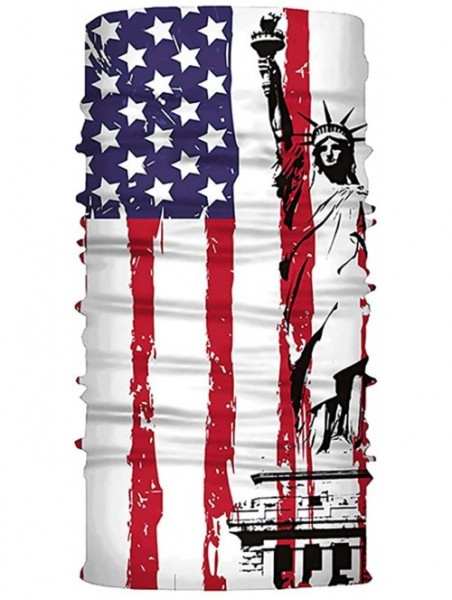 Balaclavas Bandanas Face Scarf Single Pack Print Unisex Headband Head Wrap - American Flag-09 - CU1983SZAYR $13.23