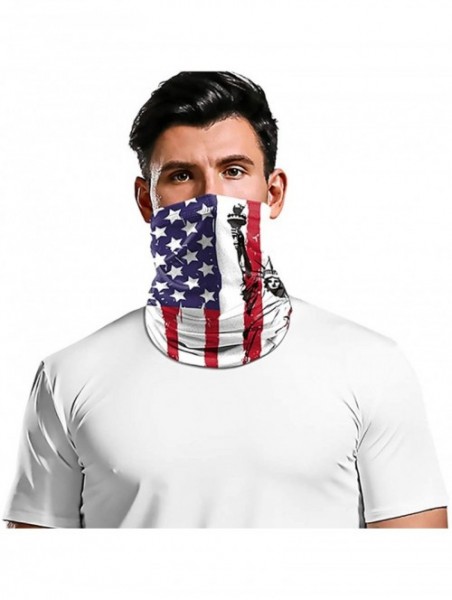 Balaclavas Bandanas Face Scarf Single Pack Print Unisex Headband Head Wrap - American Flag-09 - CU1983SZAYR $13.23