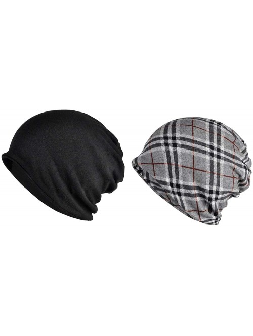 Skullies & Beanies 2 Pack Slouchy Ponytail Beanie Hat for Men Women Stretchy Multifunction Bandana Face Cover Jogging Cycling...