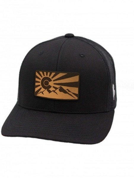 Baseball Caps The Rocky Mountain Curved Trucker - Black - CQ18IGQKAGE $26.16