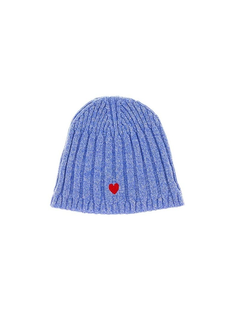 Skullies & Beanies Wool Blend Chunky Ribbed Beanie Hat for womens - Blue - CD128FX0YIN $41.88