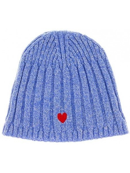 Skullies & Beanies Wool Blend Chunky Ribbed Beanie Hat for womens - Blue - CD128FX0YIN $41.88