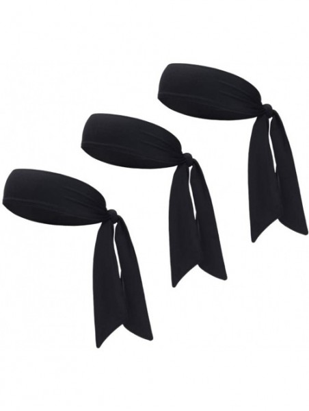 Balaclavas Sports Headband Sweatbands Wristbands - 3pcs-all Black - CI18N7AQHI5 $12.21