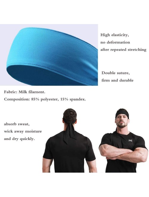 Balaclavas Sports Headband Sweatbands Wristbands - 3pcs-all Black - CI18N7AQHI5 $12.21