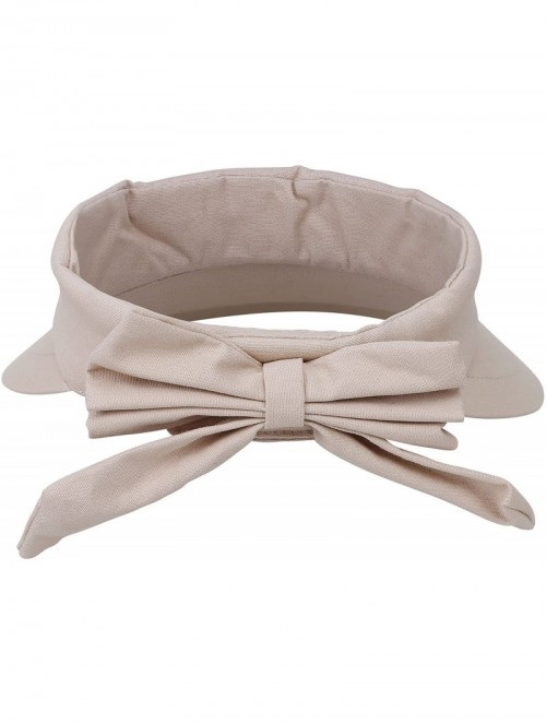 Sun Hats Womens Summer Packable UV Protective Wide Brim UPF 50+ Sun Visor Hat - Beige - CD18D5QQ8O8 $12.44