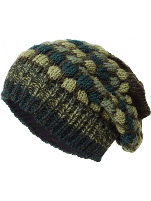 Skullies & Beanies Woolen Knitted Fleece Lined Multicoloured Beanie Hats - Q - CE12NYEAGR1 $37.10