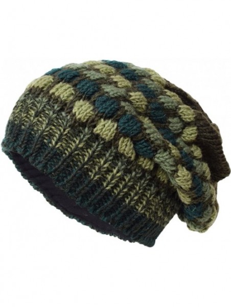 Skullies & Beanies Woolen Knitted Fleece Lined Multicoloured Beanie Hats - Q - CE12NYEAGR1 $37.10