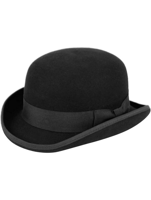 Fedoras Men's Wool Felt Derby Hat - Black - CO18LDT360O $48.13