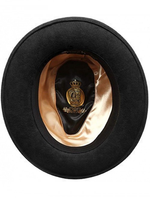 Fedoras Men's Wool Felt Derby Hat - Black - CO18LDT360O $48.13