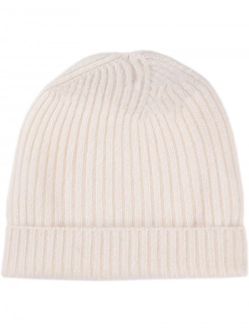 Skullies & Beanies Pure 100% Cashmere Beanie for Men- Warm Soft Mens Cashmere Hat in a Gift Box - White - CX18I90377C $47.03