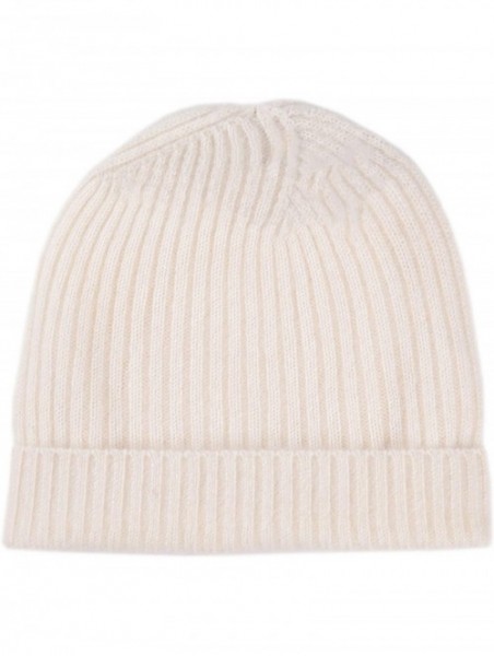 Skullies & Beanies Pure 100% Cashmere Beanie for Men- Warm Soft Mens Cashmere Hat in a Gift Box - White - CX18I90377C $47.03