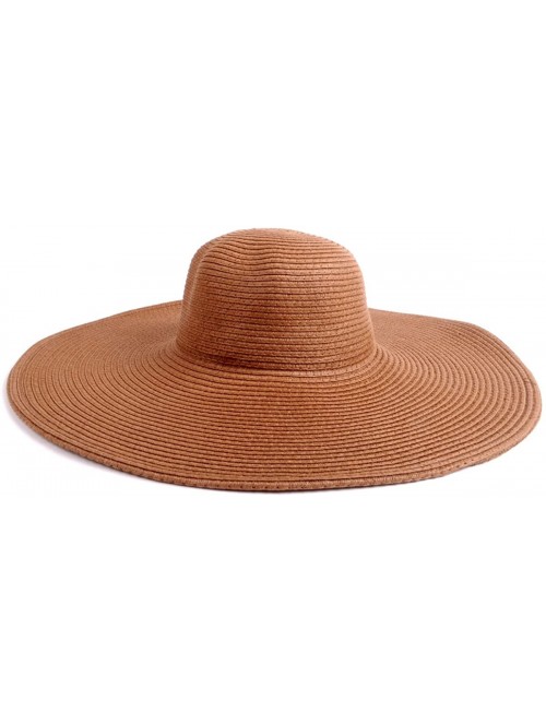 Sun Hats Big Solid Color Floppy Sun Hat - Brown - CP11LUJ2P37 $10.55