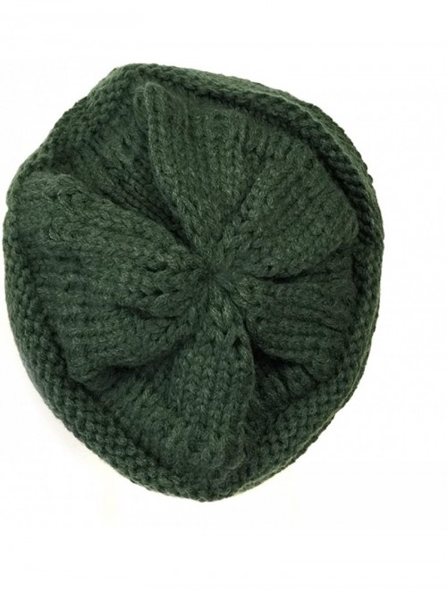 Skullies & Beanies Winter Thick Knit Beanie Slouchy Beanie for Men & Women - Hunter Green - C711VHKK6FX $14.46