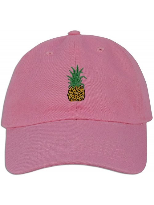 Baseball Caps Pineapple Embroidery Dad Hat Baseball Cap Polo Style Unconstructed - Lt. Pink - C317Z3IMUUU $12.69