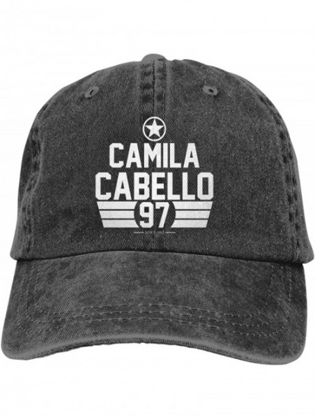 Baseball Caps Camila Cabello Hats Adjustable Vintage Washed Denim Baseball Cap Casquette - Black - C018TT82DZK $20.87