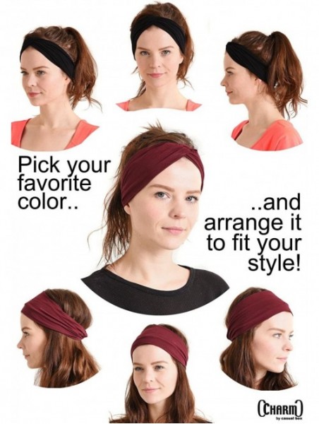 Headbands Charm Womens Headband Running Bandana - Mens Workout Elastic Head Sweat Band - Light Brown - CL11IACDGXT $18.73