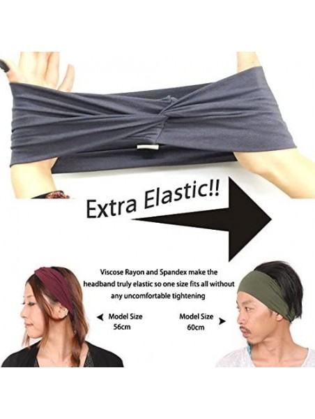 Headbands Charm Womens Headband Running Bandana - Mens Workout Elastic Head Sweat Band - Light Brown - CL11IACDGXT $18.73