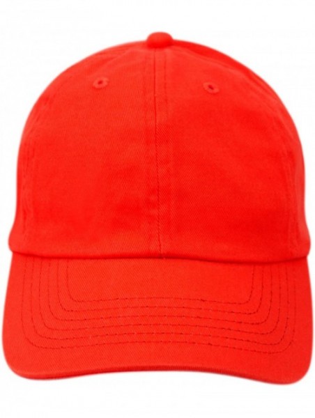 Baseball Caps Washed Low Profile Cotton and Denim Baseball Cap - Red - CK12NT5TQGH $11.53