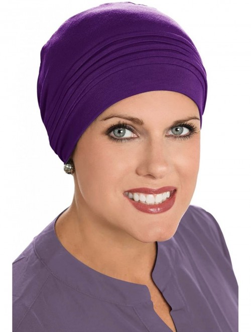 Skullies & Beanies Bamboo Couture Cap- Cancer Headwear for Women - Plum - CC12CIVMJVD $31.04