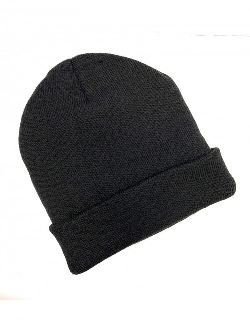 Skullies & Beanies Warmtek Knit Lined Watchcap Beanie Hat Adult Unisex One Size - Black Tie - CG12N9QKRC0 $9.13