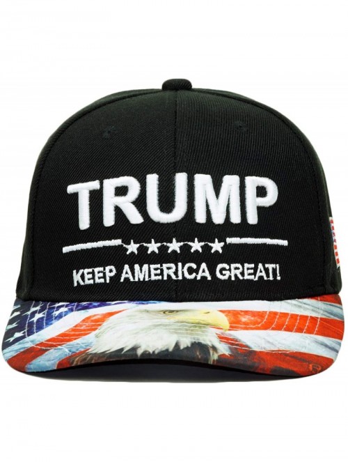 Baseball Caps Trump Keep America Great! Embroidery Hat Adjustable 45 President USA Eagle Baseball Cap - Black - CJ18E8UO44I $...