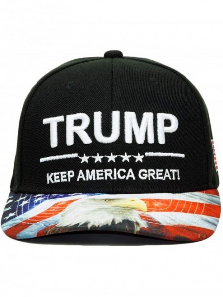 Baseball Caps Trump Keep America Great! Embroidery Hat Adjustable 45 President USA Eagle Baseball Cap - Black - CJ18E8UO44I $...