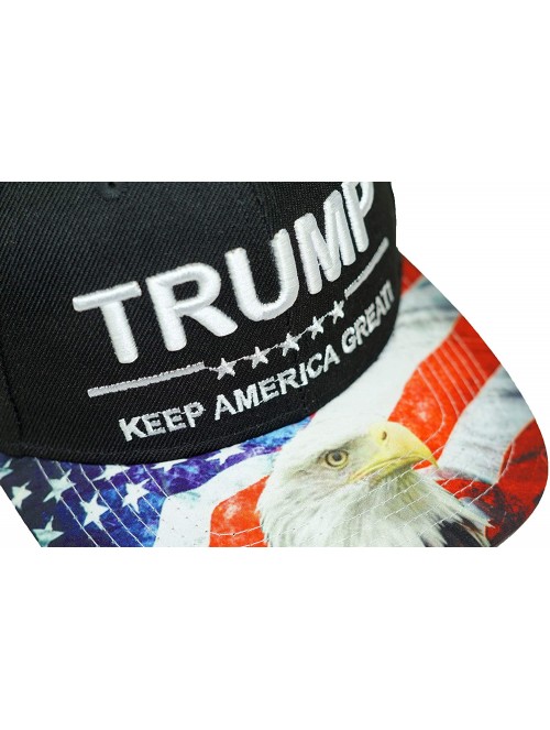 Baseball Caps Trump Keep America Great! Embroidery Hat Adjustable 45 President USA Eagle Baseball Cap - Black - CJ18E8UO44I $...