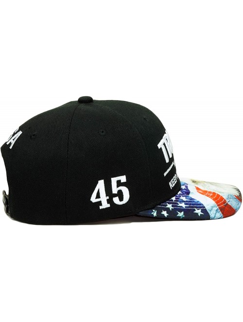 Baseball Caps Trump Keep America Great! Embroidery Hat Adjustable 45 President USA Eagle Baseball Cap - Black - CJ18E8UO44I $...