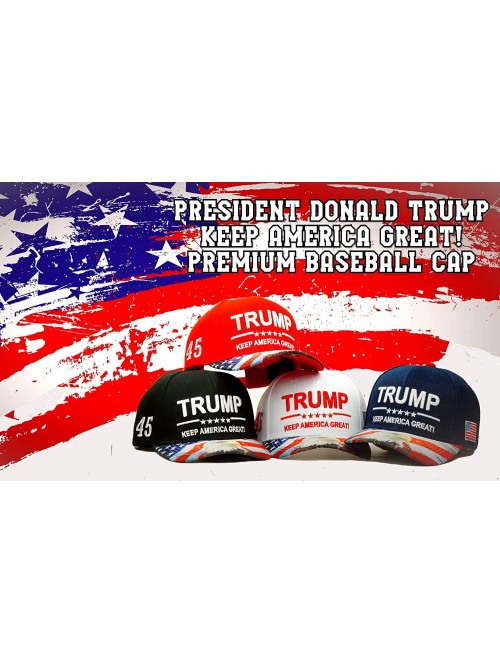 Baseball Caps Trump Keep America Great! Embroidery Hat Adjustable 45 President USA Eagle Baseball Cap - Black - CJ18E8UO44I $...