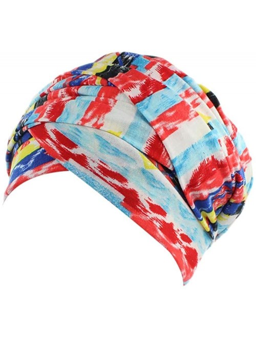 Skullies & Beanies Women's Muslim Print Elastic Scarf Hat Stretch Turban Head Scarves Headwear for Cancer Chemo - E - CH18DA7...
