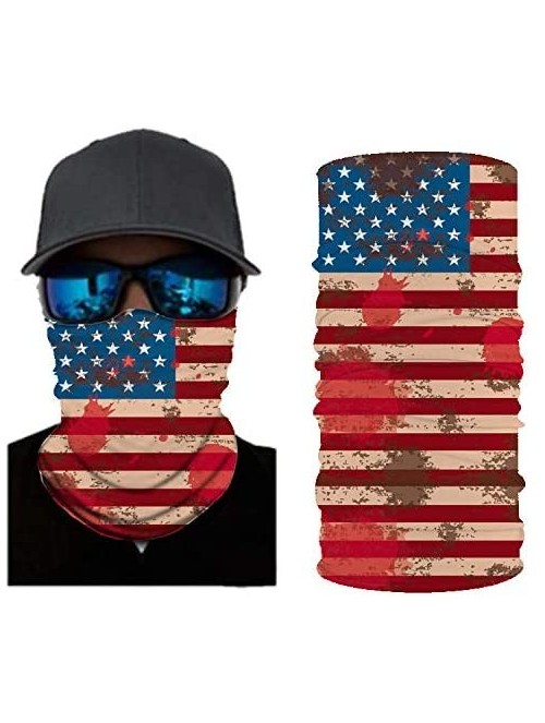 Balaclavas Stripes USA Flag Print Balaclava and Cool Skull Stars for Men Women Dust Wind Mask Neck Gaiter - Cy-wftj-122 - CO1...