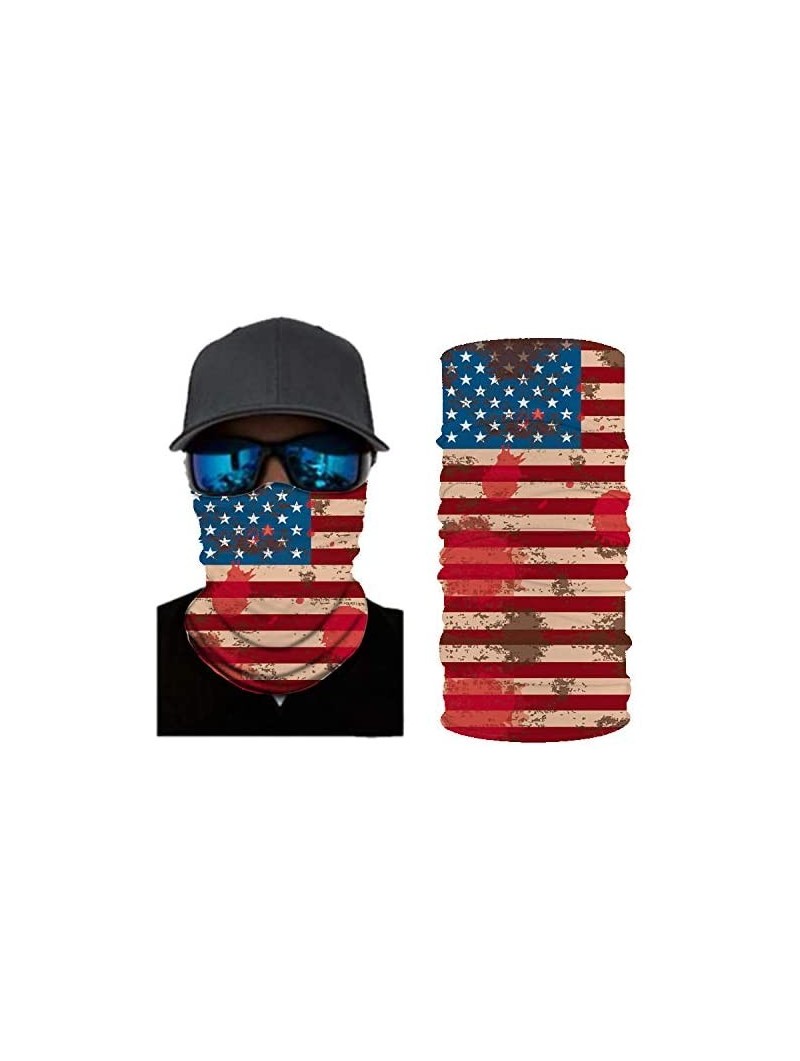 Balaclavas Stripes USA Flag Print Balaclava and Cool Skull Stars for Men Women Dust Wind Mask Neck Gaiter - Cy-wftj-122 - CO1...