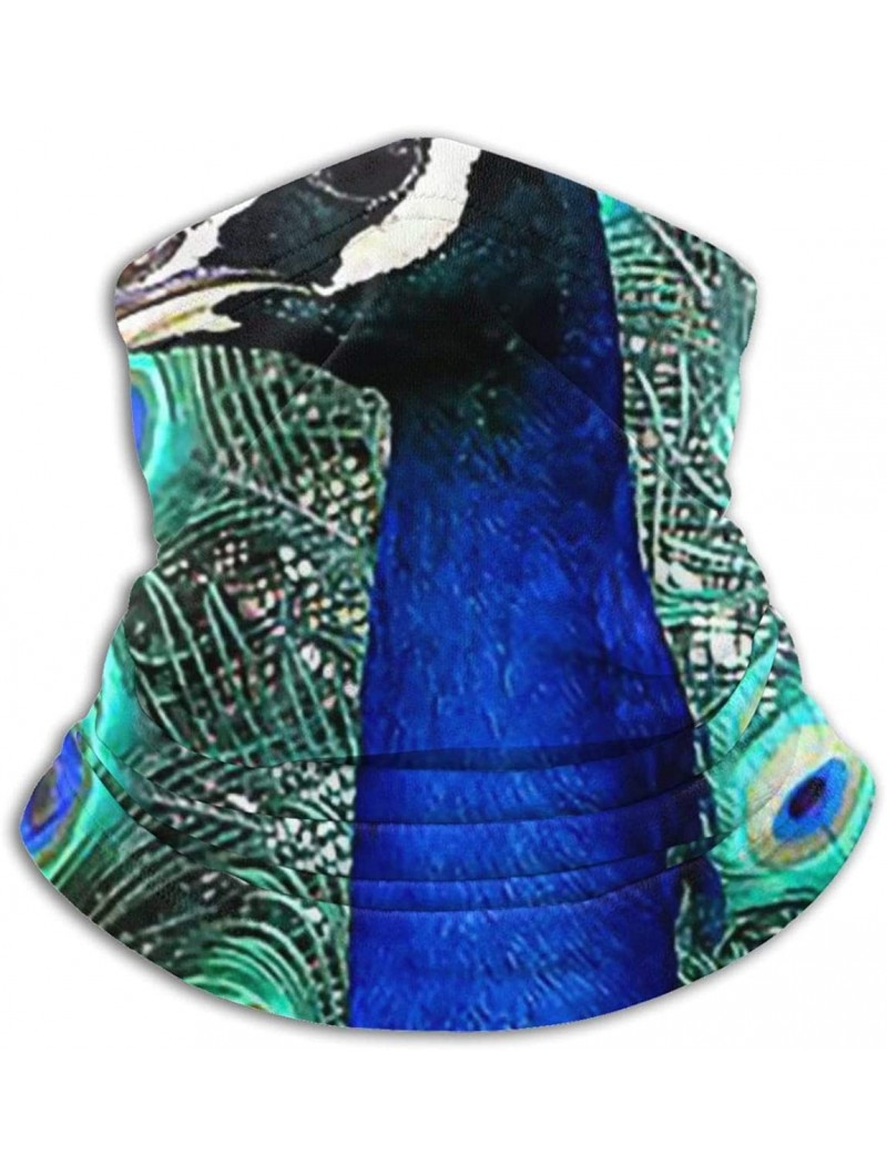 Balaclavas Neck Gaiter Headwear Face Sun Mask Magic Scarf Bandana Balaclava - Peacock Feather Blue - CJ1979MO0QY $18.42