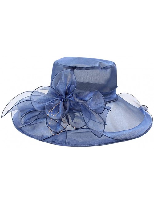 Sun Hats Holiday Beach Hat Ladies Bridal Tea Party Wedding Visor Seaside Sun Hat Summer Organza Church Fascinator Hat - CJ18T...