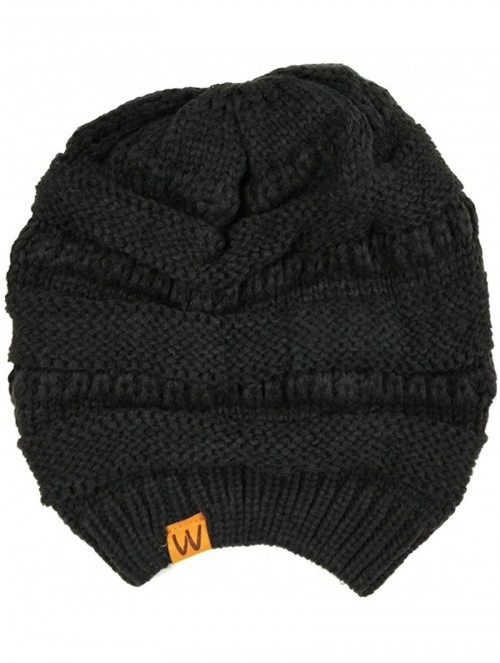 Skullies & Beanies Winter Thick Knit Slouchy Beanie (Set of 2) - Black and Red Orange - C112KOKJGZ7 $14.92