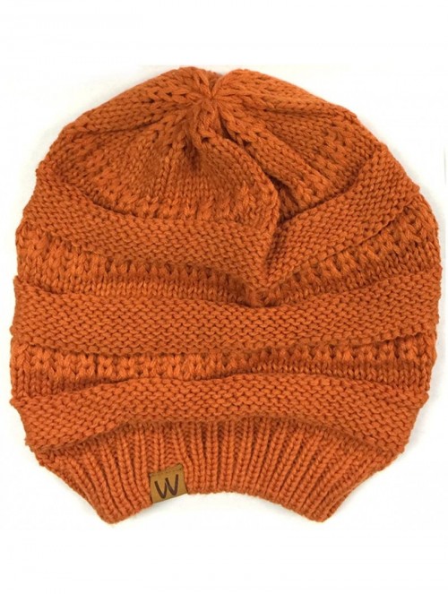 Skullies & Beanies Winter Thick Knit Slouchy Beanie (Set of 2) - Black and Red Orange - C112KOKJGZ7 $14.92